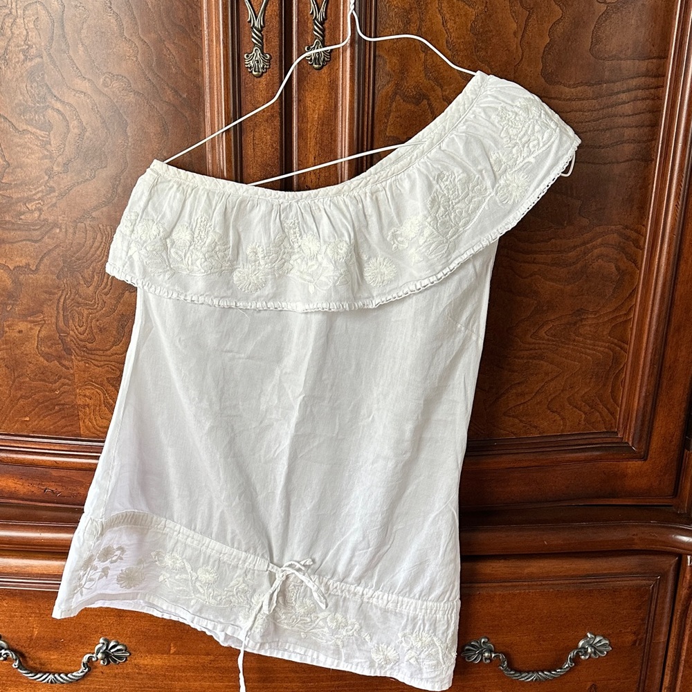 Buffalo David Bitton White Off-Shoulder Top